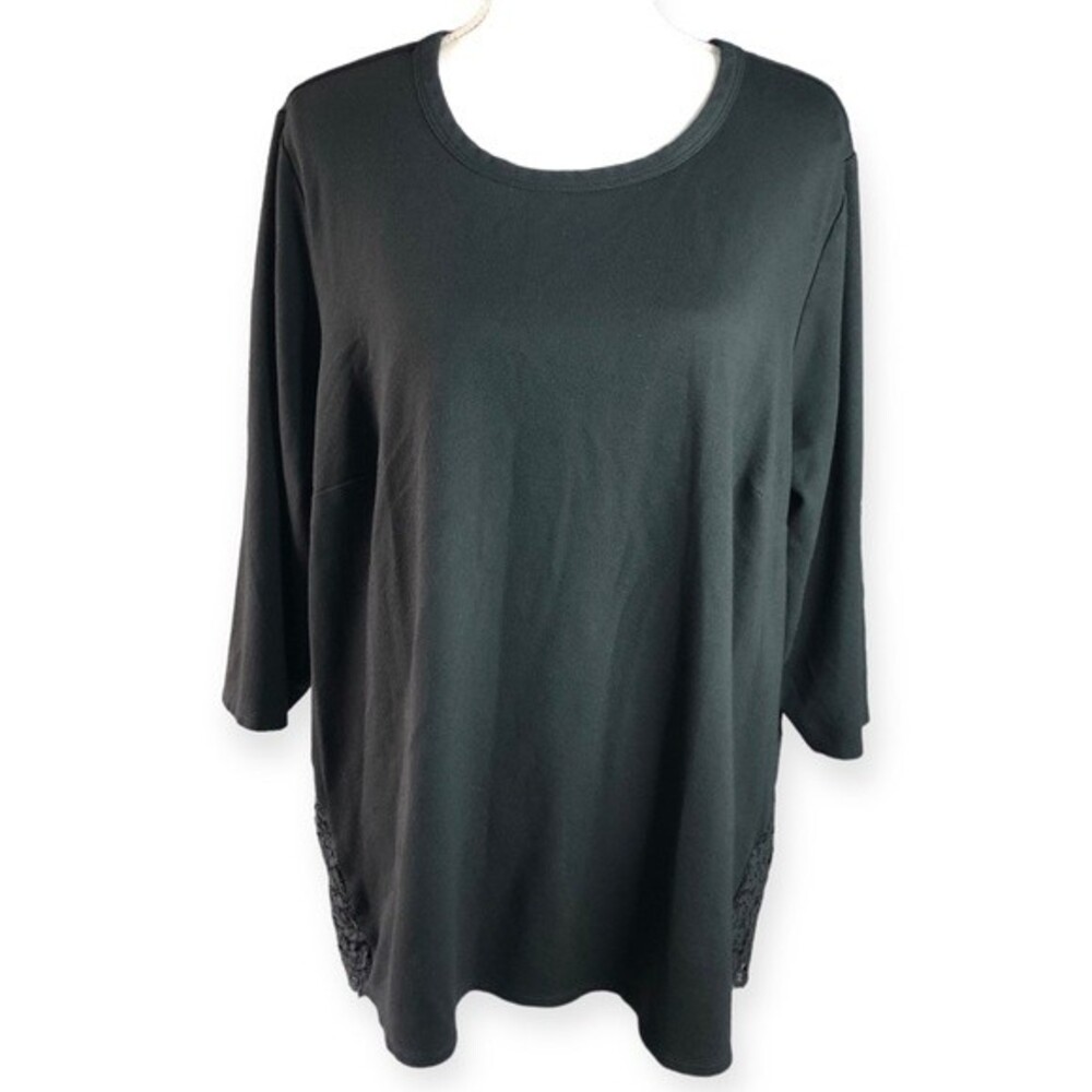 J. Jill Ponte Women’s 3/4 Sleeve Lace Panel Tunic Top